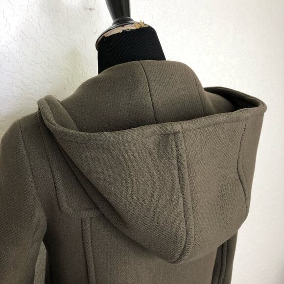 J Crew Stadium Cloth Nello Gori army green wool hooded overcoat size 2 - Picture 15 of 16